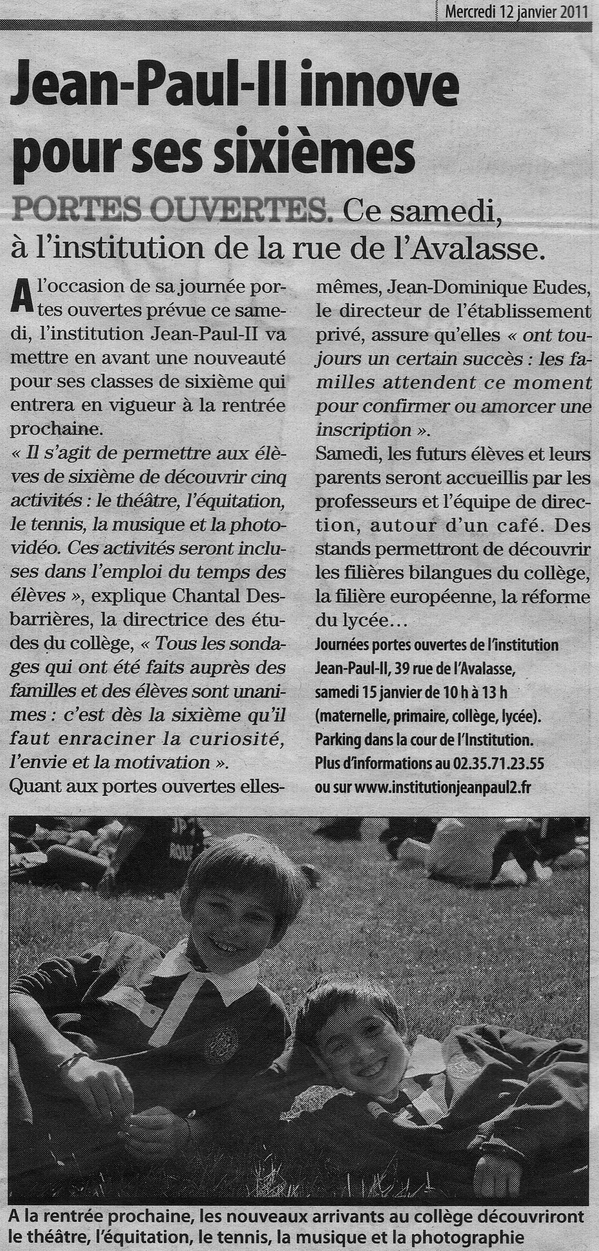 Article de Paris-Normandie du 12 1 2011